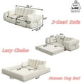 thumbnail image 4 of Lazy Sofa Couch, 78.7" Multi-Functional Foldable Sofa Bed, 3-in-1 Teddy Fabric Foam-Filled Sleeper Sofa Bed for Living Room,Guest Bed,Playroom, White, 4 of 10