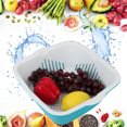 thumbnail image 3 of 4 Uds cocina portátil filtro de doble capa cesta de lavado de frutas y verduras colador azul, 3 of 8