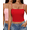 Red+pink, variant on Ekouaer Black Tops for Women Ribbed Spaghetti Strap Tank Top Square Neck Camisoles Summer 2026 Y2k