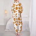 thumbnail image 3 of Pajama Sets for Women 2 Pcs, yellow biscuit Button Down Long Sleeve Sleepwear Lounge PJ Sets, 3 of 6