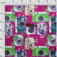 thumbnail image 3 of oneOone Viscose Chiffon Fuschia Pink Fabric Camera Pattern Quilting Supplies Print Sewing Fabric By The Yard 42 Inch Wide, 3 of 6