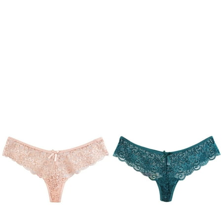 Wijhcboe 2 Pack Women Bubble Underwear for Women Lace Sexy T Pants Skeleton Panties for Women Low Waist Panties Thong Underwear for Leggings High Women Underwear plus Size Sexy Underwear Brief