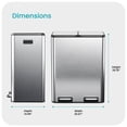 thumbnail image 4 of Home Zone Living 16 Gallon Stainless Steel Dual Trash and Recycling Can with Removable Liners and Soft Close Lids, Silver, 4 of 8
