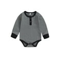 thumbnail image 1 of Mialoley Bébé Garçons Filles Sweat-Shirts Rompers Patch Patchwork Bande à Manches Longues Bébé Combinaisons Automne Bambin Vêtements Bodysuits, 1 of 9