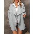 thumbnail image 2 of CoCopeaunts Women's Open Front Cardigan Sweater Elegant Lable Collar Long Sleeve Knit Lightweight Outwear Coat with Pockets, 2 of 5