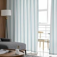 thumbnail image 4 of Blue Striped Semi Sheer Curtains 72 Inch Length 2 Panels Set, Blue White Stripes Farmhouse Sheer Kitchen Curtain Privacy Voile Window Curtain for Living Room Bedroom Rod Pocket Drapes, 4 of 7