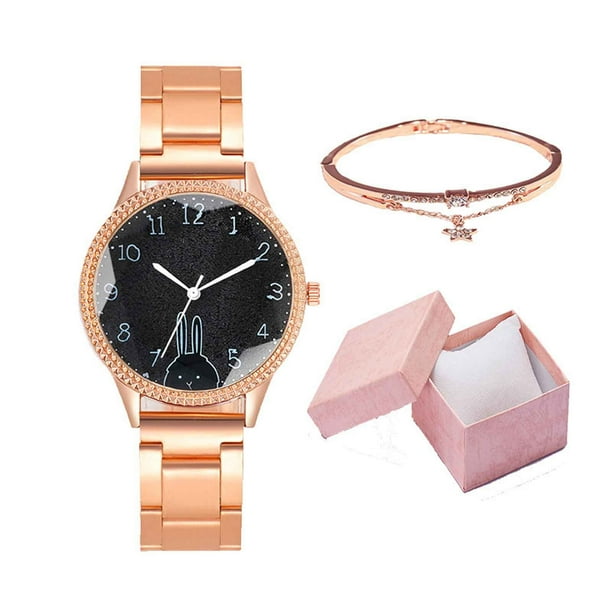 Nuevo reloj de pulsera de cuarzo con correa de moda para mujer, ideal para el tiempo libre, con caja de regalo.