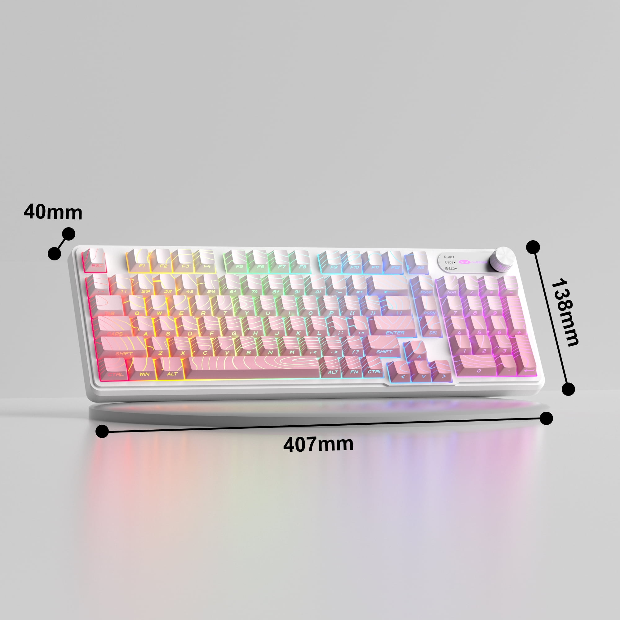 MageGee Keyboard GK960 98 Keys 95% Layout Keyboards, Type-C Connected Keyboard, Side Engraved ABS Keycaps, for PC/Loptop/MAC
