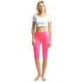 thumbnail image 2 of Gilbin 2 Pack Women's Seamless Stretch Yoga Exercise Shorts 19" Length (Pink), 2 of 2
