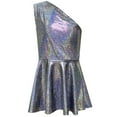thumbnail image 4 of LIIPEE Girls Dresses Shine Sequins One Shoulder Party Dress With Ruffle Hem Casual Comfortable Soft Breathable Tutu Dress,Black,100, 4 of 4