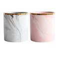 thumbnail image 2 of Ceramic Marble Pattern Desktop Organizer Pen Holder Makeup Brush Bucket Pencil Storage Container, 2 of 9