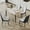 PDL Table+4 White&Black Chairs, variant on LUFTUT 5-Piece Modern Dining Table Set for 4, 50-Inch Sintered Stone Table & 4 Black PU Leather Chairs, Sturdy Black Metal Legs, Kitchen & Small Space Dinette Set