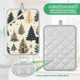 thumbnail image 6 of Yayeee Pot Holders Kitchen Heat Resistant with Pocket 7"x9.8" Cotton Oven Cooking Hot Pads, Beige Christmas Trees, 6 of 7