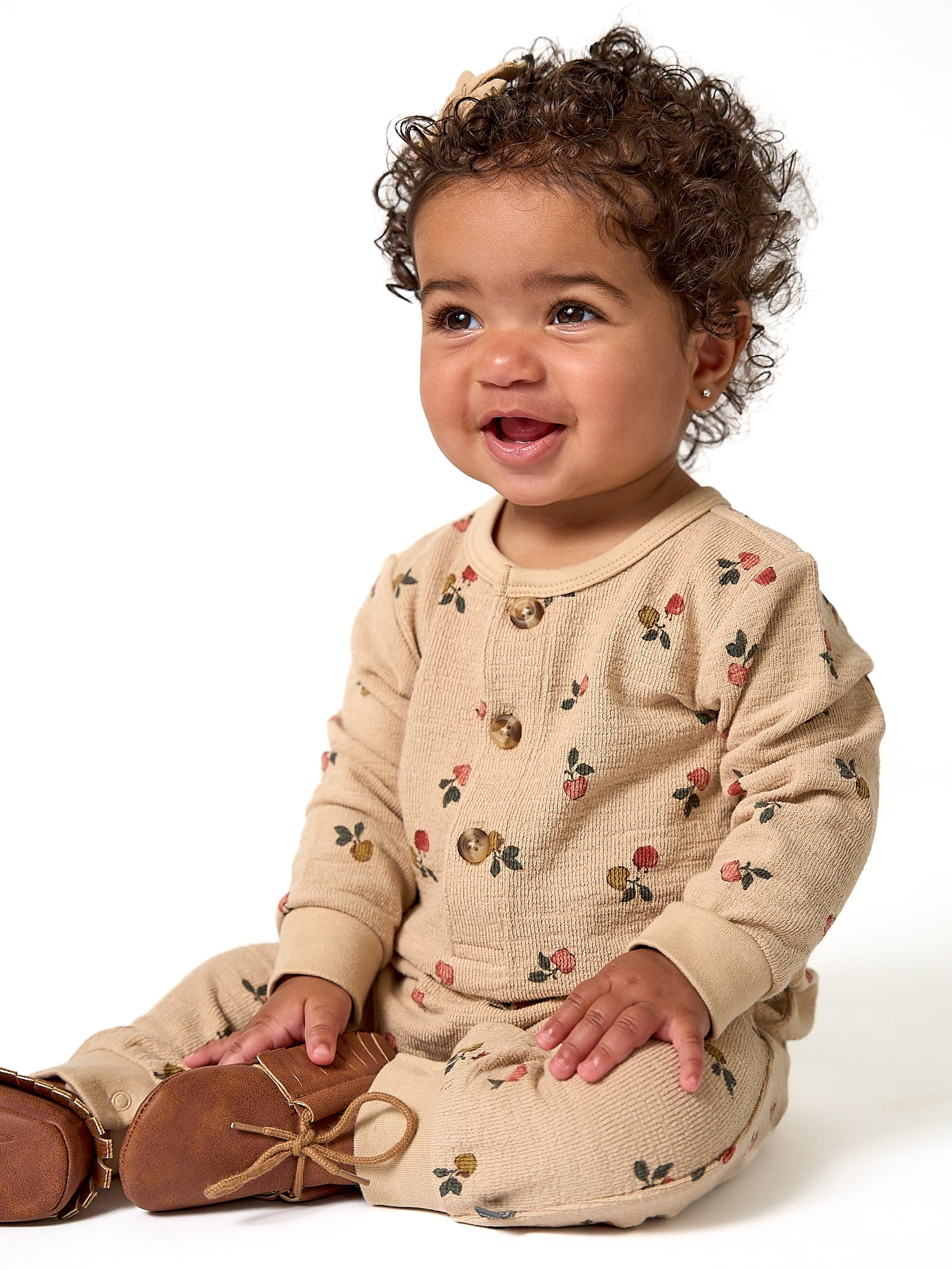 Modern Moments by Gerber Neutral Slouch Romper, Sizes 0/3 Months - 24 Months