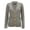 Heather Grey, variant on Women's Long-Sleeve Button-Down Two Pocket Cable Knit Casual Cardigan Sweater HB3134-TEL-S