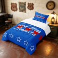 thumbnail image 2 of Manfei Minimalist Patriotic Stars Twin Comforter Sets, God Bless America Print Bedding Set, Blue Red White, Reversible 2-Piece, 1 Comforter and 1 Pillowcase, 2 of 6