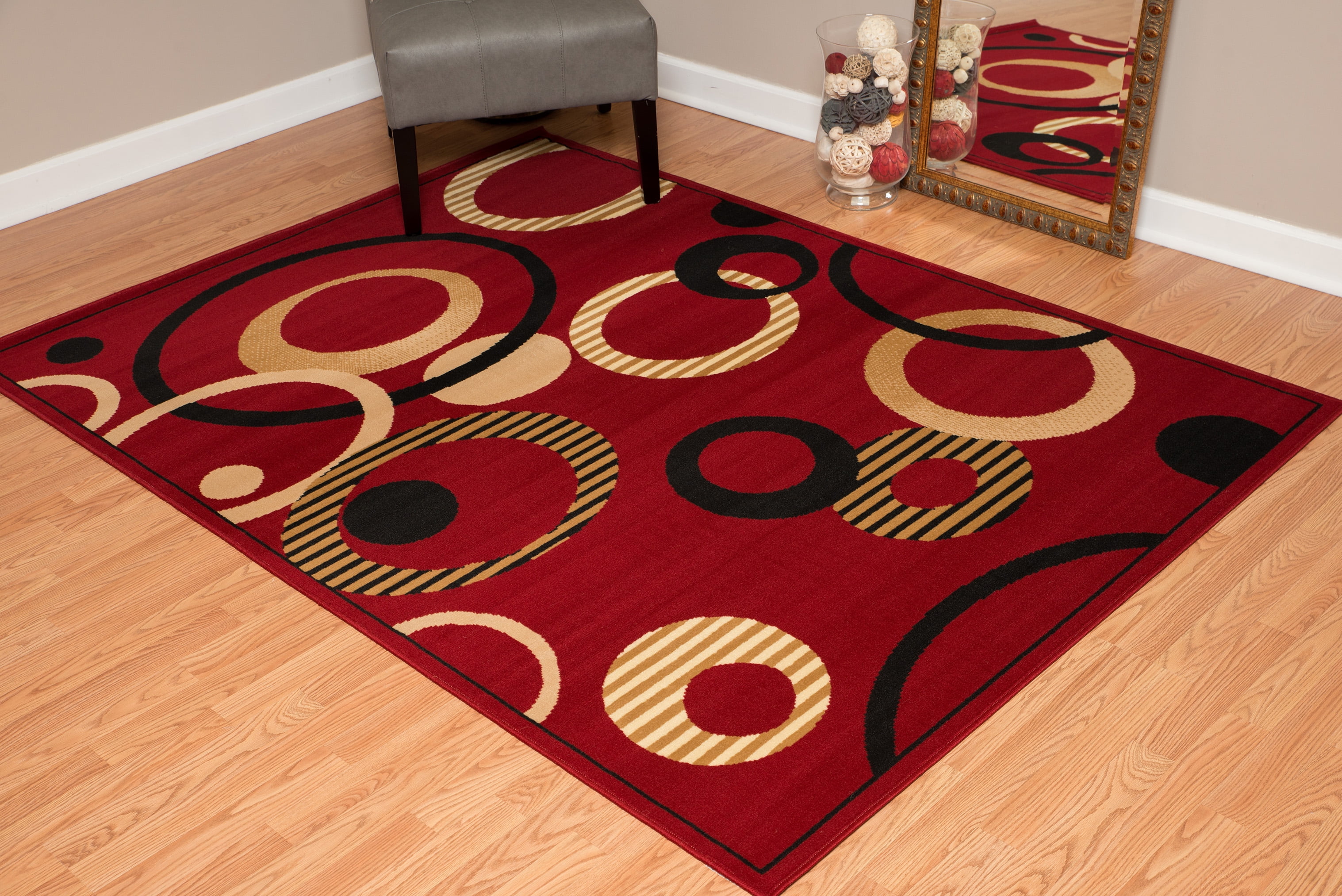 United Weavers Plaza Francoise Runner Rug, Geometric Pattern, Red, 2'3 X 7'2"