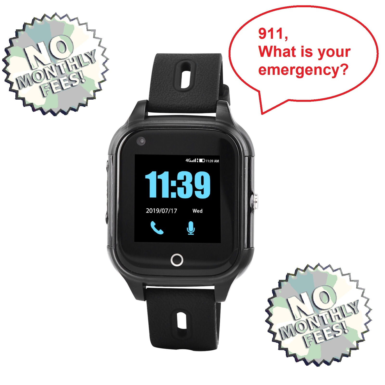 Call & Talk to 911 from This Watch Mobile Cellular Medical Alert No