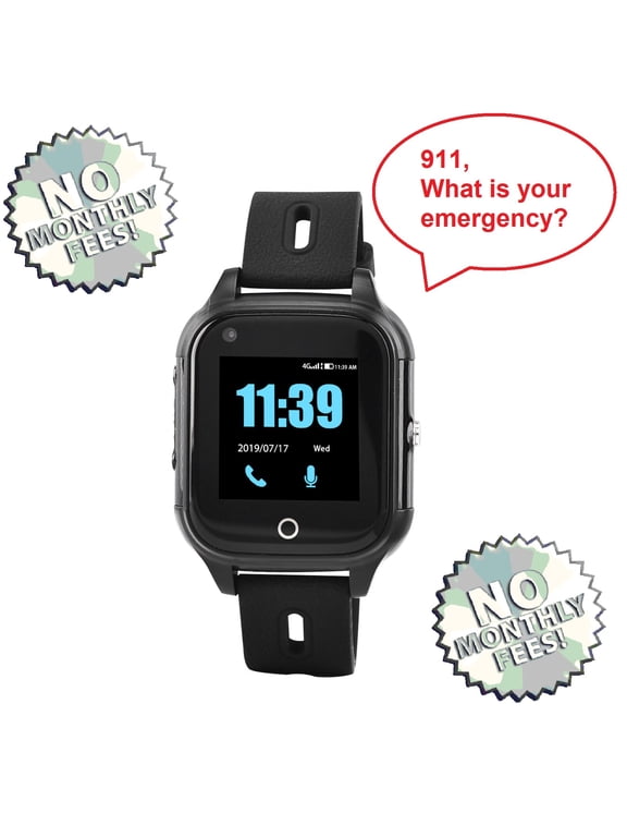 Call & Talk to 911 from This Watch - Mobile Cellular Medical Alert - No Monthly Fees - No Smartphone Needed - Upgradeable
