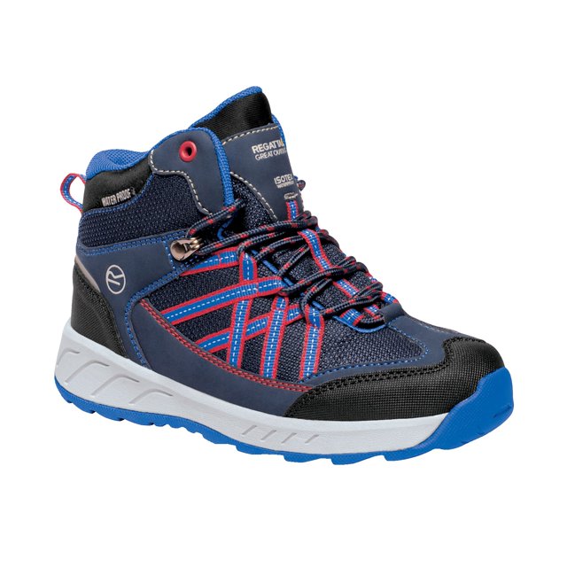 Regatta - Botas de Senderismo/Botas de Montaña Samaris con Cordones para Niños/Niñas (Marino, Pimiento) Regatta UTRG2823_navypepper