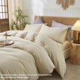 thumbnail image 3 of Ensemble de Housse de Couette en Coton Lavé Toucher Lin Naturel Anti-Froissement Léger Confortable (Très Grand Lin), 3 of 6