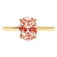 thumbnail image 7 of Solitaire Engagement Ring for Women - 2ct Simulated Red Diamond in 14K Yellow Gold Promise Ring, 7 of 7