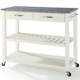 thumbnail image 1 of Crosley Furniture 2-Drawers Granite Top Kitchen Cart in White/Gray, 1 of 9