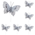 thumbnail image 2 of 25-Pack Silver Butterfly Christmas Ornaments, Glitter PVC Hanging Decor with Rhinestones for Tree Wreath and Holiday Craft, 25PCS (Silver), 2 of 5