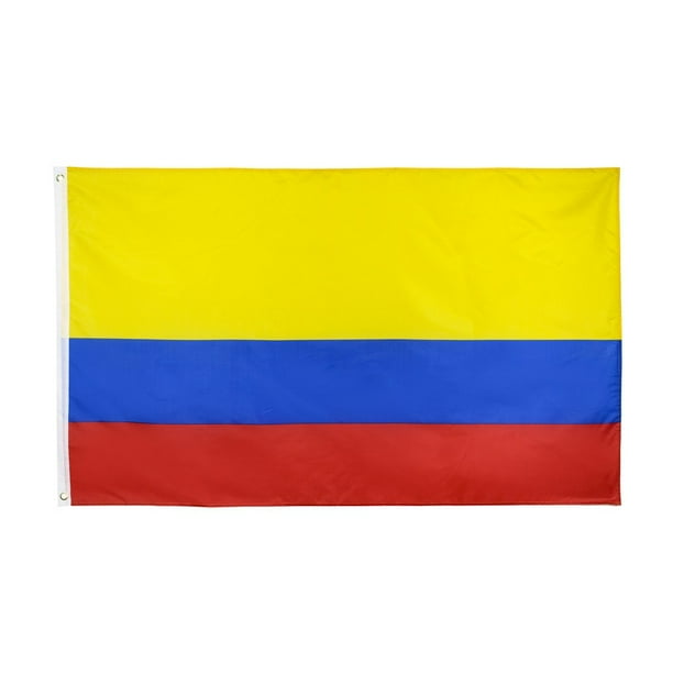 Bandera nacional de Colombia de 90 x 150 cm, pancarta de poliéster para exteriores, para decoración y exposición