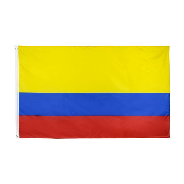 Bandera nacional de Colombia de 90 x 150 cm, pancarta de poliéster para exteriores, para decoración y exposición