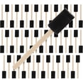 thumbnail image 1 of 50 Piece 1 Inch Foam Sponge Paint Brush Set Wood Handle Acrylic Stain Varnish Craft Tool, 1 of 6