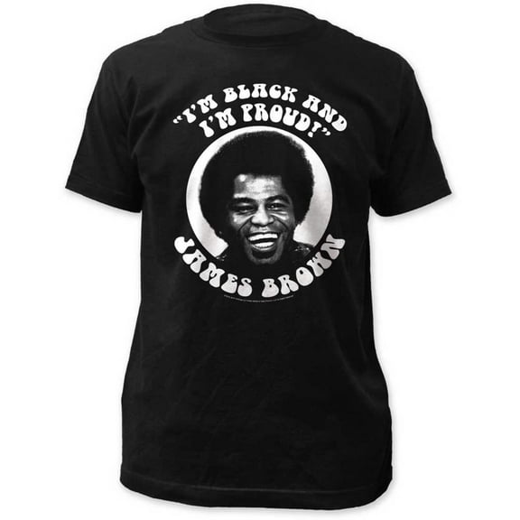James Brown Men's Black and Proud Slim Fit T-Shirt Black Small