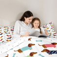 thumbnail image 4 of Homewish Cartoon Pet Dachshund Full Size Comforter Sets,Dog Bone Bedding Comforter Set,White,Reversible,3pcs,1 Comforter and 2 Pillowcases, 4 of 7