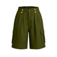 thumbnail image 5 of Admvng Womens Linen Shorts Summer Button Casual Cargo Bermuda Shorts with Pockets, 5 of 7