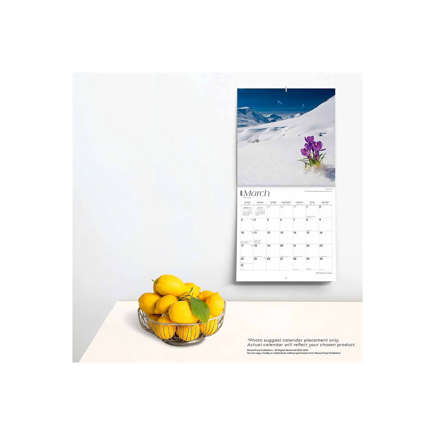 Alaska Wild & Scenic 2024 Wall Calendar 12x12 by Browntrout