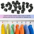 thumbnail image 4 of Uxcell 100-Pack Marcadores de Perchas para Ropa, Clips de Tamaño Codificados por Color de Plástico Tamaño M que se Ajustan a Varillas de 3mm-5mm [Negro], 4 of 6
