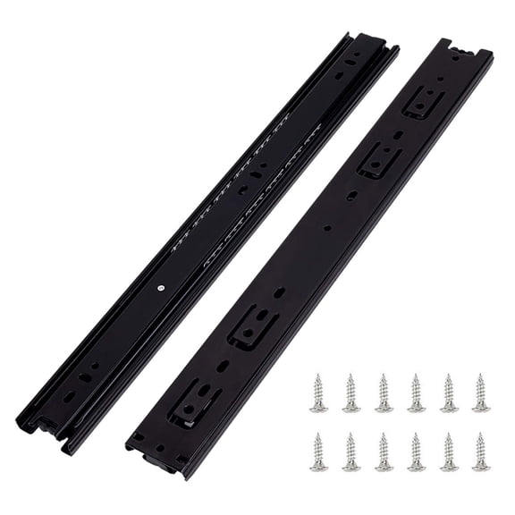 12 Inch Black 6 Pairs Side Mount Full Extension Ball Bearing Drawer Slides