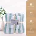 thumbnail image 6 of JeashCHAT 2 Piece Striped Towel Set, Bath Towel and Hand Towel, Super Soft Highly Absorbent Quick Dry Towels, Face Towel Bath Towel Set for Bathroom Shower Hotel Beach Pool Spa, Green, 6 of 8