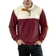 thumbnail image 1 of pstuiky camisetas de manga larga para hombre, Chaqueta informal de color liso con botones y cuello alto para hombre, elegante sudadera con capucha y bloques de color tops de invierno para hombre s, 1 of 4