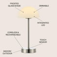 thumbnail image 4 of JONATHAN Y Xavier 12.5" Modern Minimalist Iron Rechargeable Integrated Portable LED Table Lamp, Nickel/White, JYL7109A, 4 of 6