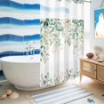 thumbnail image 6 of No Hook Shower Curtain,Green Botanical Waterproof Shower Curtains for Bathroom,Watercolor Floral Spring Eucalyptus Leaves Bathroom Curtain with Mesh Top Window for Home Hotel Bathtub,Stall 36"x72", 6 of 9