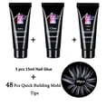 thumbnail image 4 of Yeacher Nail Glue Nail Extension + 48Pcs Quick Building Mold Tips Gel Builder Set Quick Dry Nail Art Tools, 4 of 6