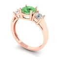 thumbnail image 2 of Three-Stone Engagement Ring for Women - 1.5ct Simulated Green Diamond in 14K Rose Gold Promise Ring, 2 of 6