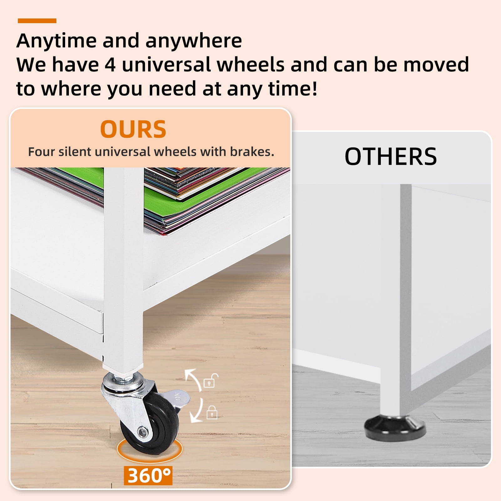 Lya Vinyl Heat Press Table 3 Tier Movable with Folding Shelf - Heat Press Stand for Cricut with Vinyl Roll Holders, for all Cutting Machines.