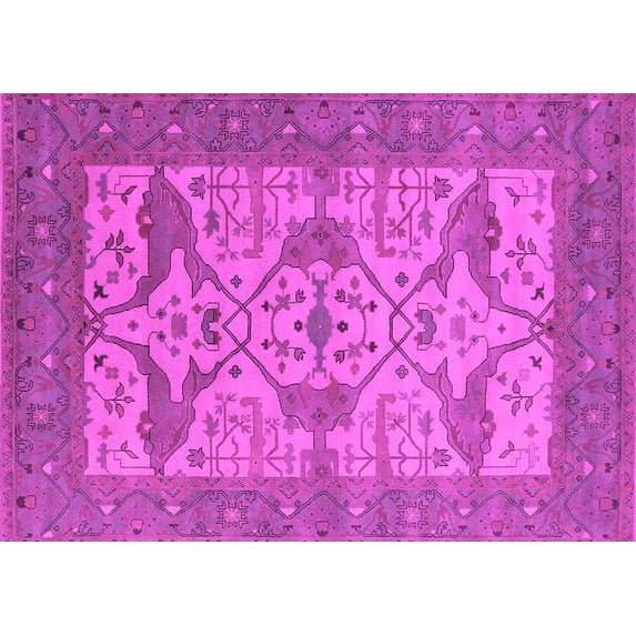 Ahgly Company Indoor Rectangle Oriental Pink Industrial Area Rugs, 4' x 6'