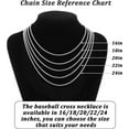 thumbnail image 5 of Baseball Cross Necklace for  Men, Stainless Steel Cross Pendant Chain 16/18/20/22/24 Inches Baseball Accessories Christian Christmas Valentines Easter Birthday Jewelry Gifts, 5 of 5