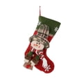thumbnail image 1 of Wosthever Calcetines grandes de decoración navideña de tela, 41x26cm, para regalos, dulces, chocolates, juguetes, tarjetas de regalo Kits de decoración para fiestas Muñeco de nieve, 1 of 1