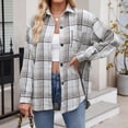 thumbnail image 4 of Towmus Womens Flannel Plaid Shirts Roll Up Long Sleeve Mid-Long Casual Boyfriend Shirts with Pockets, 4 of 9