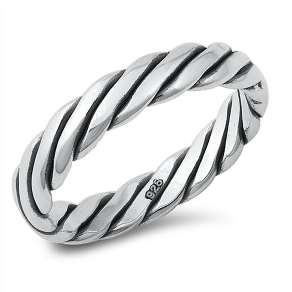 Classic Oxidized Braided Wholesale Ring .925 Sterling Silver Band Jewelry Female Male Unisex Size 10