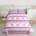 thumbnail image 2 of Castle Fairy Boys Girls Cute Bowknot Twin Comforter Sets,Pink Purple Bedding Set, 2 of 8